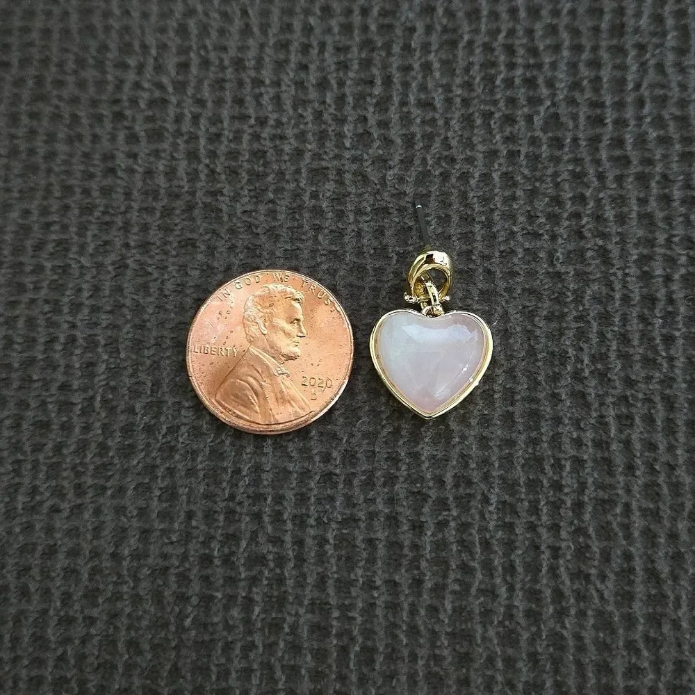 Coach Carved Rose🌹Quartz Heart💕 Drop Earrings